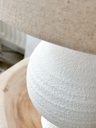 Lampe en grès ronde Blanche et Beige