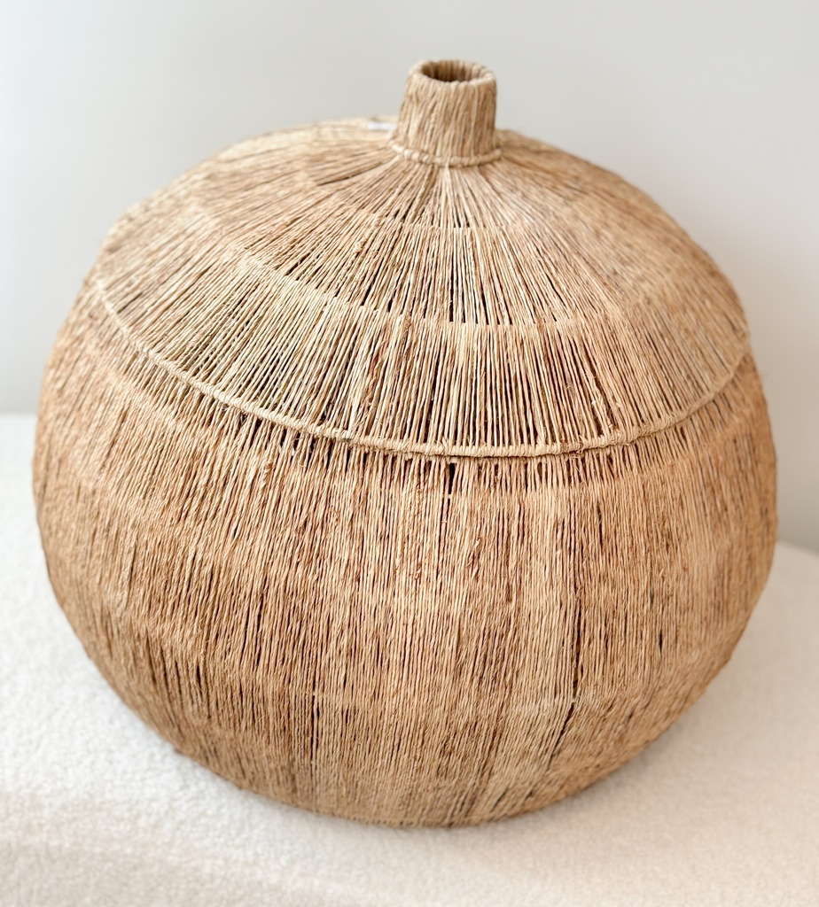 Panier rond en jute naturel S