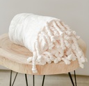 Plaid frange blanc