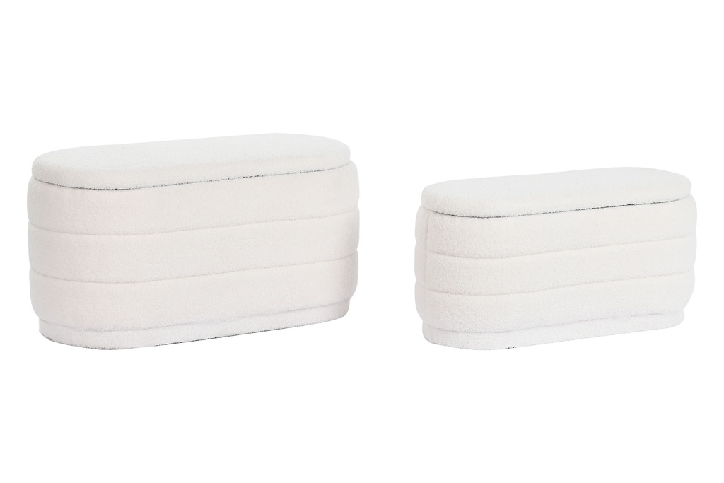 Banquette teddy avec couvercle S Blanche