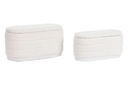 Banquette teddy avec couvercle S Blanche
