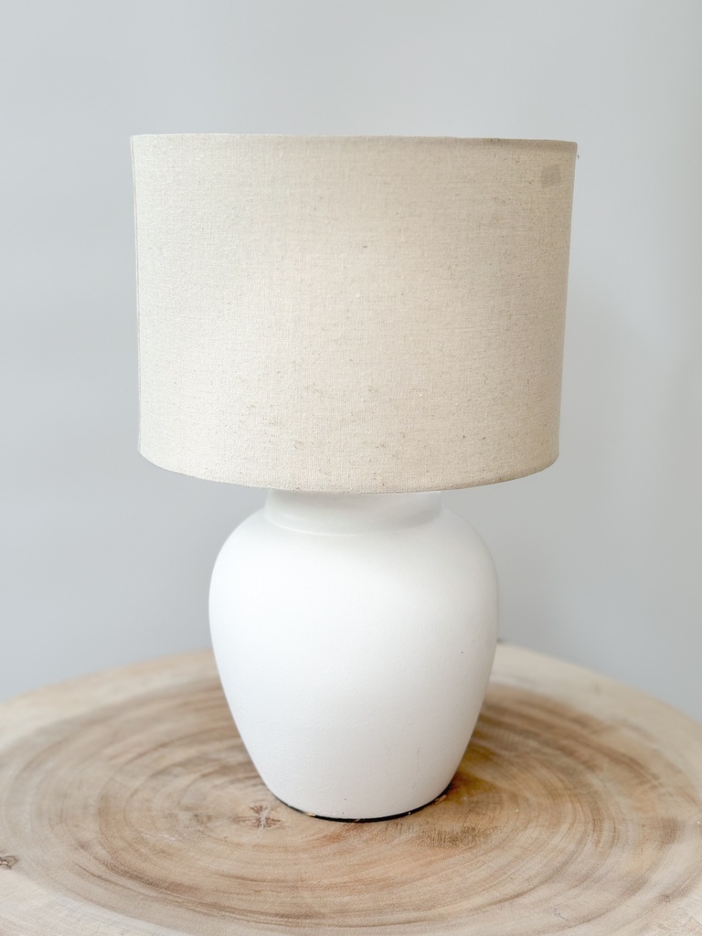 Lampe ronde M Blanche et Beige