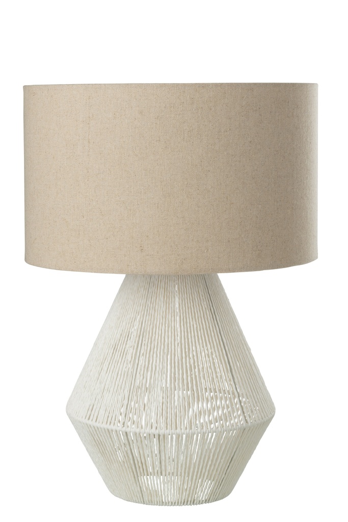 Lampe ficelles jute Blanche et Beige
