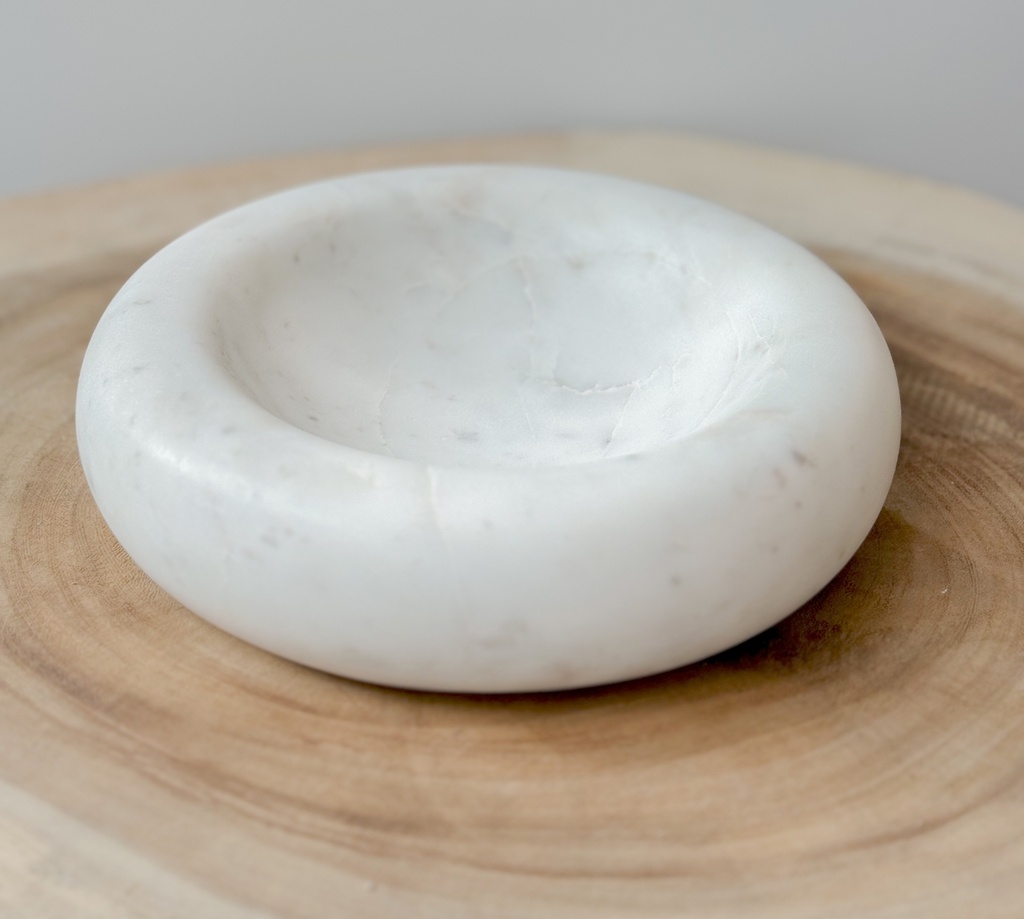 Plateau en marbre S Blanc