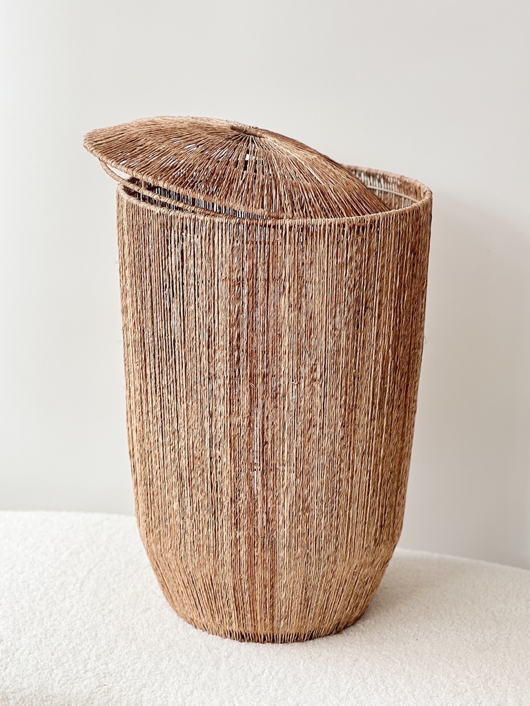 Panier allongé en jute naturel S