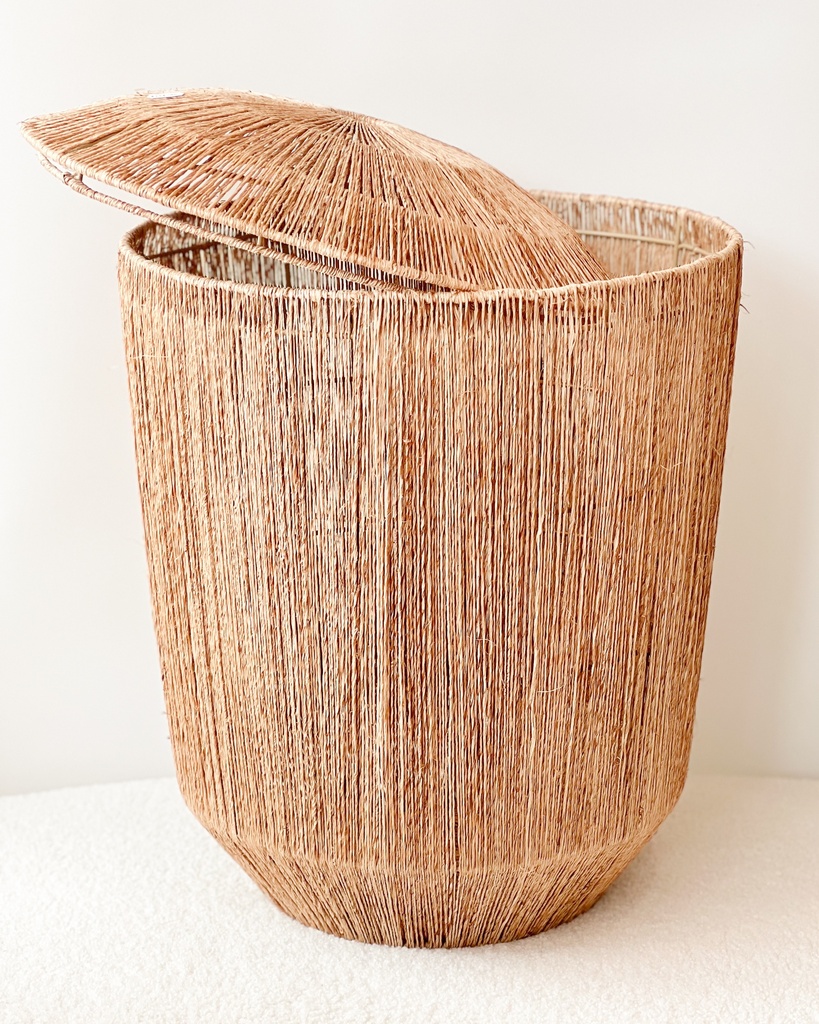 Panier allongé en jute naturel M