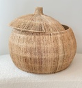 Panier rond en jute naturel S