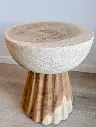 Table d'appoint rond - Pied évasé en bois