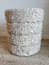 Pouf teddy rond beige