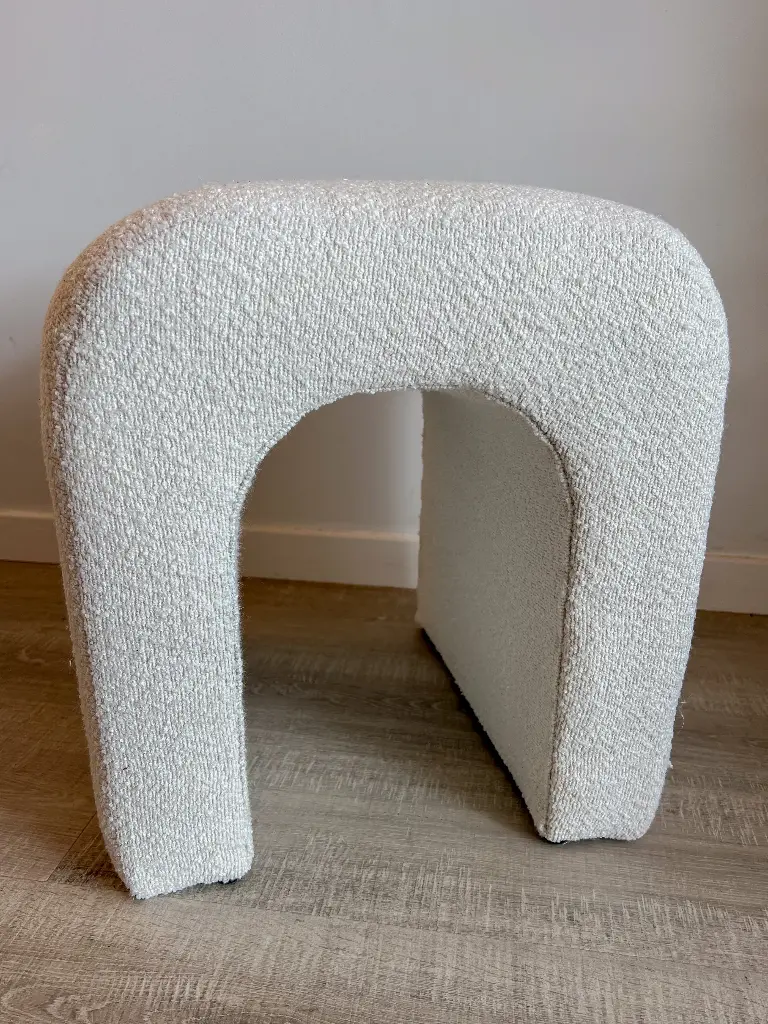 Pouf mini banc teddy blanc
