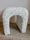 Pouf mini banc teddy blanc