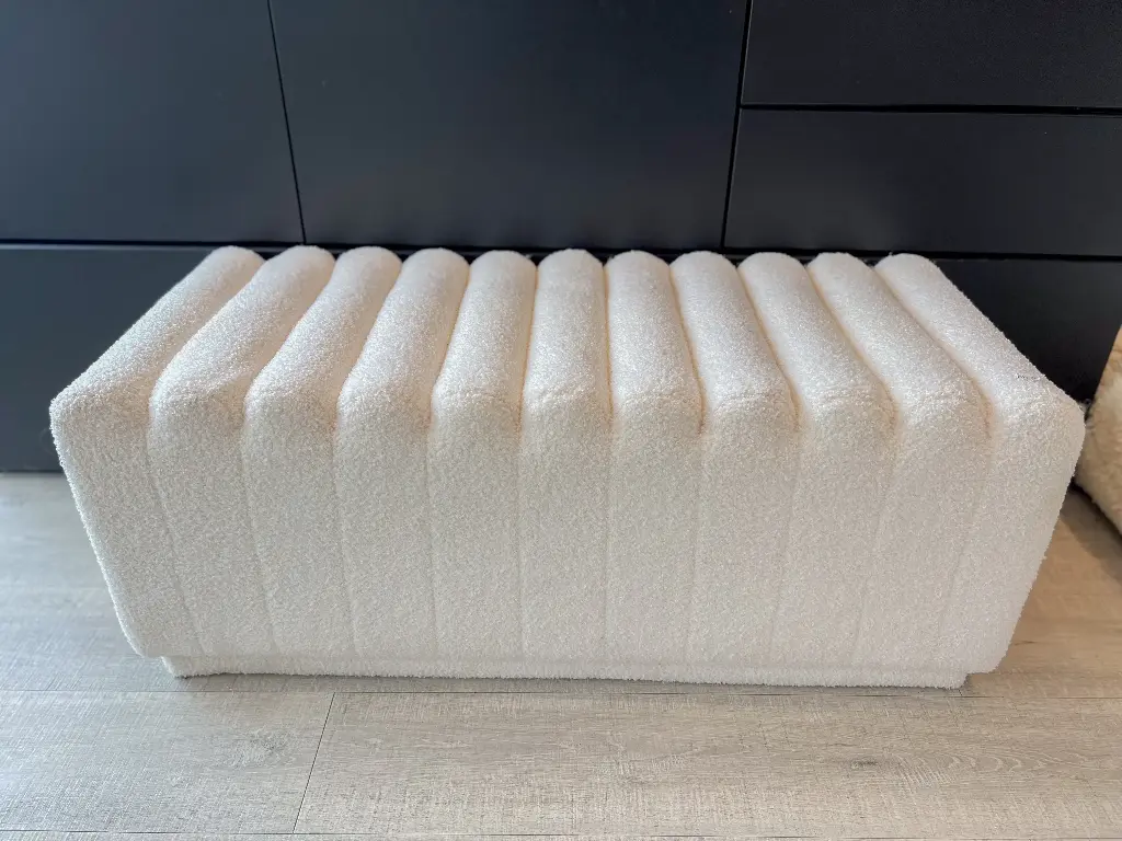 Banquette teddy blanche vague