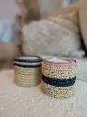 Panier bougie beige et noir milieu
