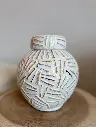 Vase Lélia blanc et brun