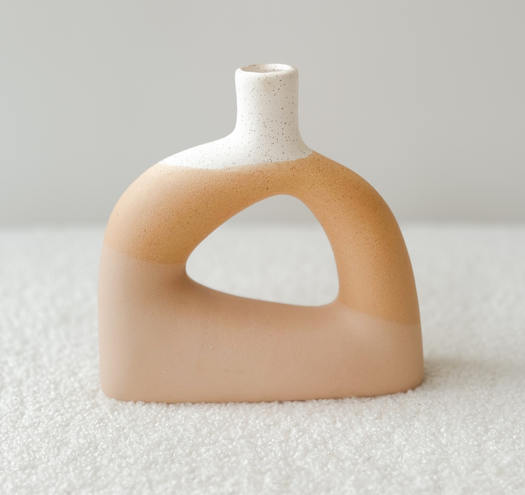 Vase Miranda blanc & beige & orange