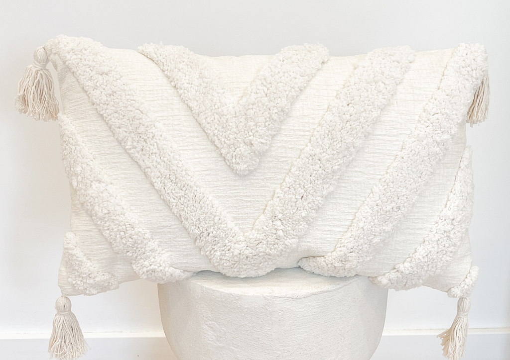 Coussin rectangulaire blanc cassé 