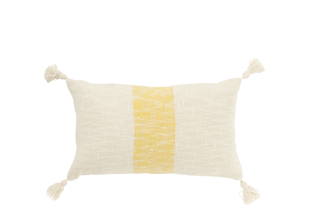 Coussin ligne centrale jaune