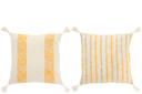 Coussin fines lignes oranges