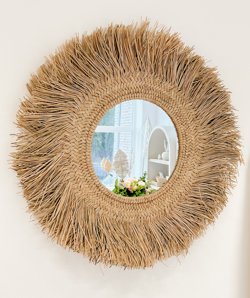 Miroir en rotin