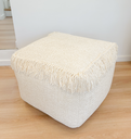Pouf frange beige