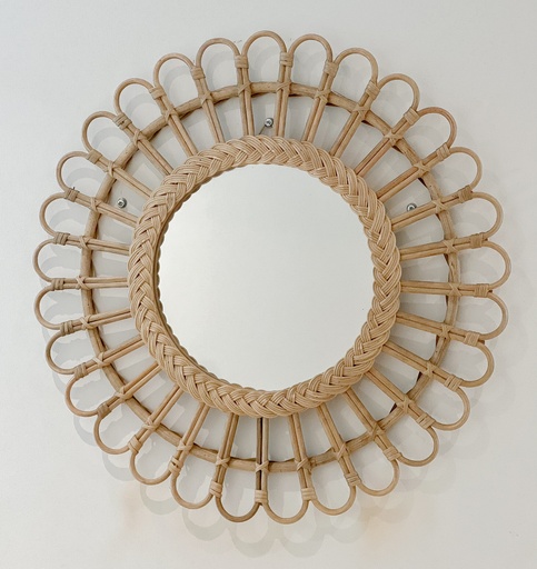 Miroir en rotin