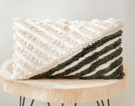 Coussin rectangulaire Beige et Noir