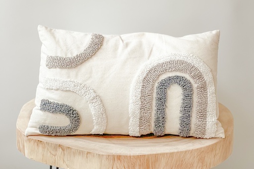Coussin arc-en-ciel Beige