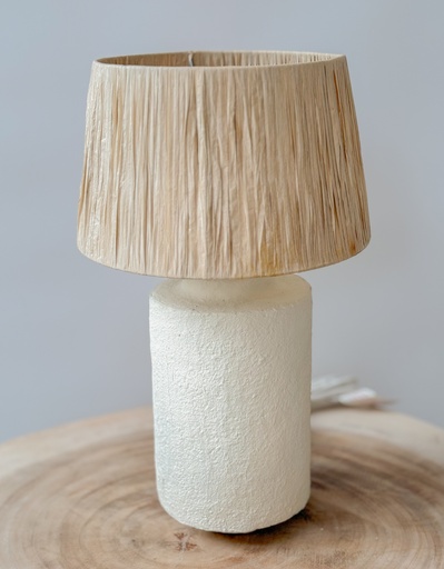Lampe grès Pomax Blanche et Beige