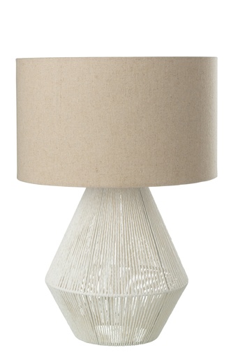 Lampe ficelles jute Blanche et Beige