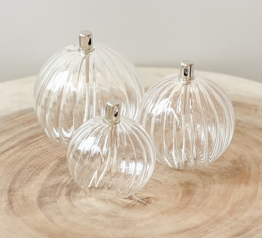 Lampe à huile sphères striées