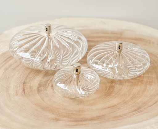 Lampe à huile ellipse striées