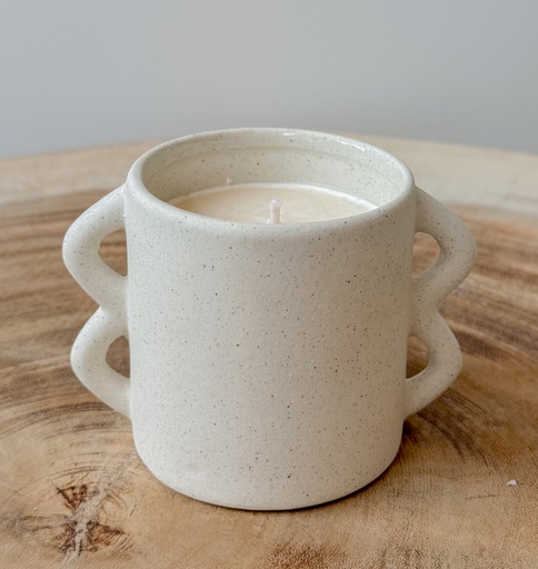Bougie céramique Beige mouchetée