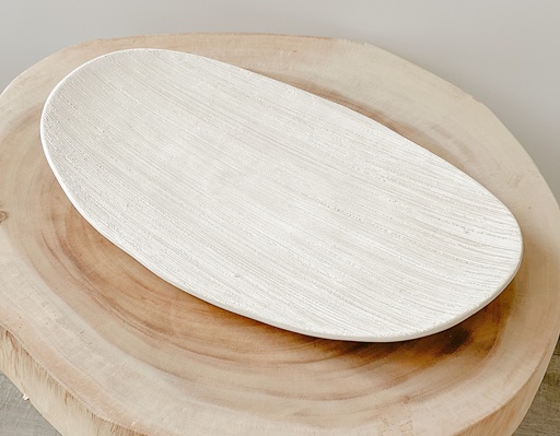 Plat décoratif oval M Beige