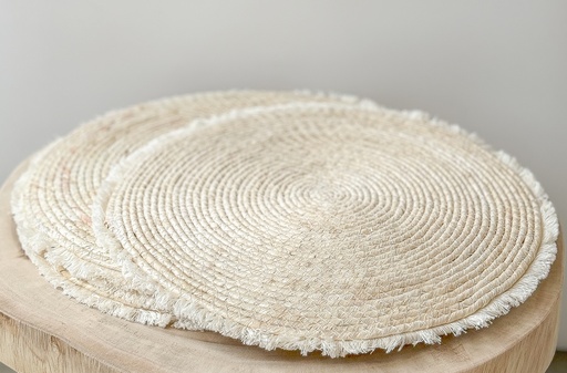 Set de table franges Beige