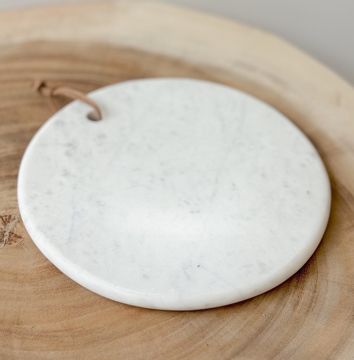 Planche en marbre ronde Blanche