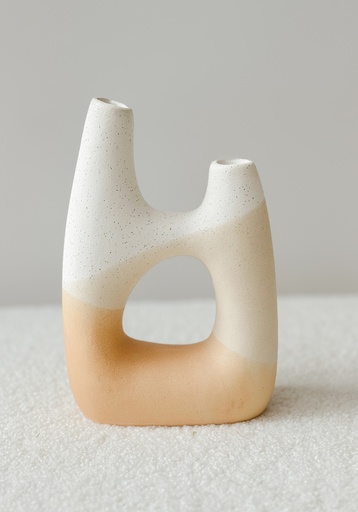 Vase Nadia blanc & beige & orange