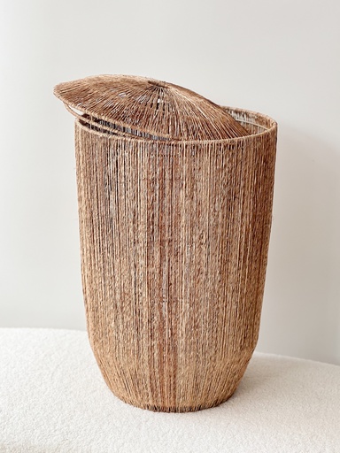 Panier allongé en jute naturel S