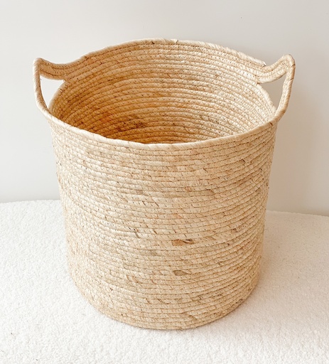 Panier rond anses maïs naturel L