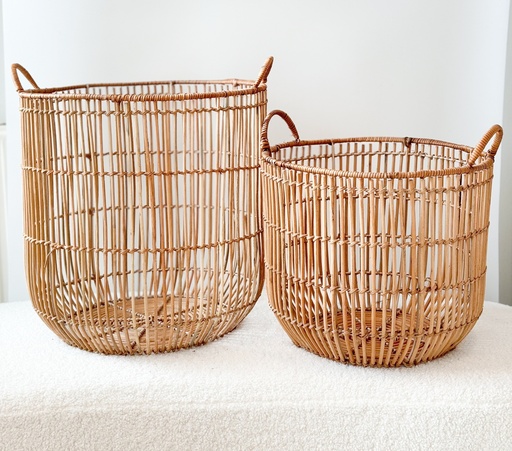 Panier rond en rotin M