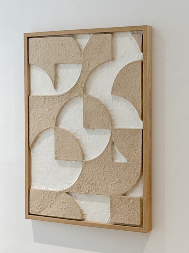 Tableau beige et blanc