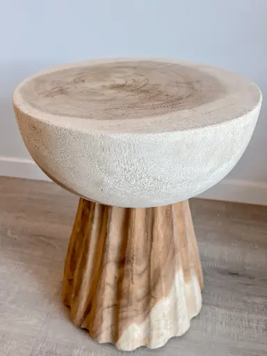 Table d'appoint rond - Pied évasé en bois