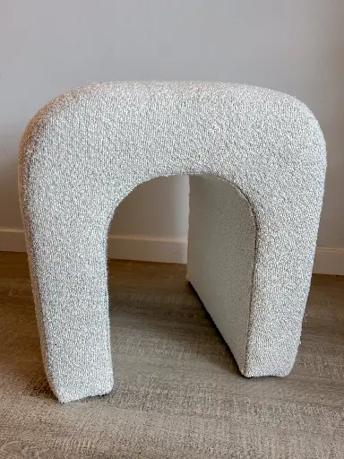 Pouf mini banc teddy blanc
