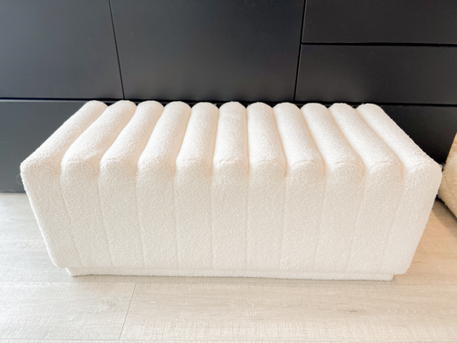 Banquette teddy blanche vague