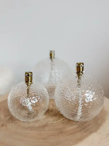 Lampe à huile sphère matelassée