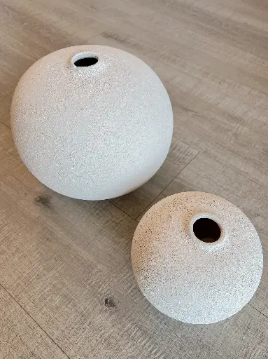 Vase Lana beige texturé