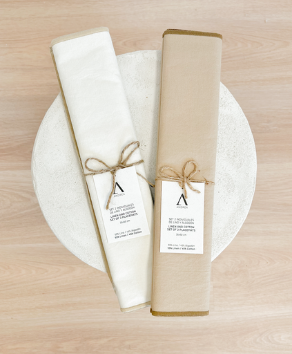 Dessous assiettes en lin blanc