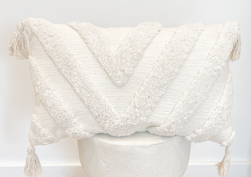 Coussin rectangulaire blanc cassé 
