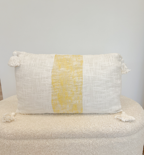 Coussin ligne centrale jaune
