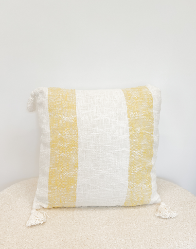 Coussin grosse ligne jaune