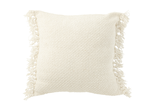 Coussin frange beige